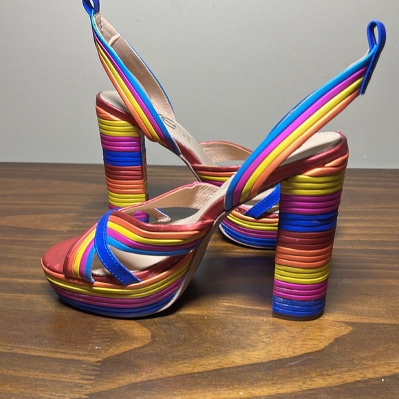 EXE MULTICOLORED PLATFORM HEELED SANDALS OPHELIA-832 - Picture 8 of 11